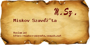 Miskov Szavéta névjegykártya